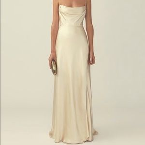 Fame and Partners Strappy Draped Gown / Bridesmaid Dress